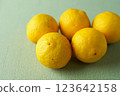 yellow yuzu fruit 123642158