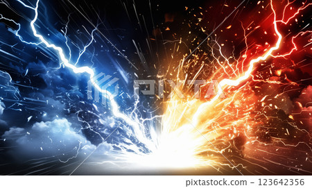 "Comparative red and blue energy background" "Comparative red and blue energy background" 123642356