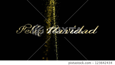 Image of feliz navidad text over glowing lights on black background Image of feliz navidad text over glowing lights on black background 123642434