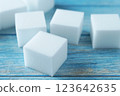 Melamine sponges lined up 123642635