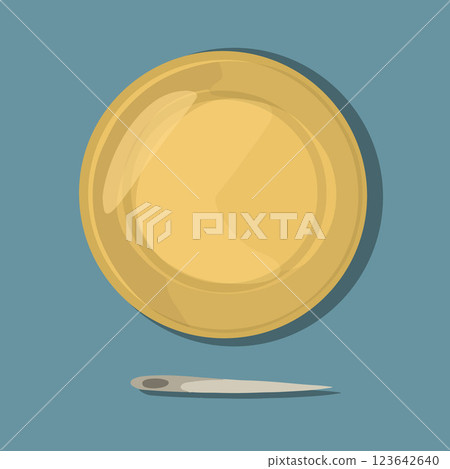 Vector isolated illustration of Korean dalgona game with circle challenge. Vector isolated illustration of Korean dalgona game with circle challenge. 123642640