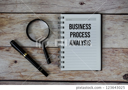 Business Process Analysis (BPA) text on notepad, Business and Financial concept background 123643025