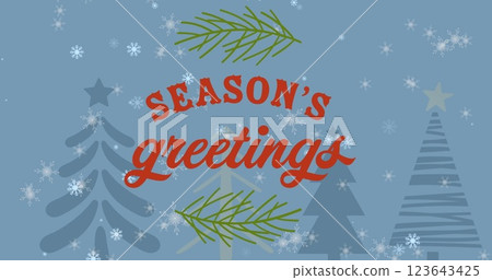Image of christmas greetings text over christmas decorations Image of christmas greetings text over christmas decorations 123643425