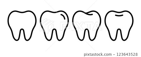 Tooth outline icon design. Teeth dental simple symbol illustration. Tooth outline icon design. Teeth dental simple symbol illustration. 123643528