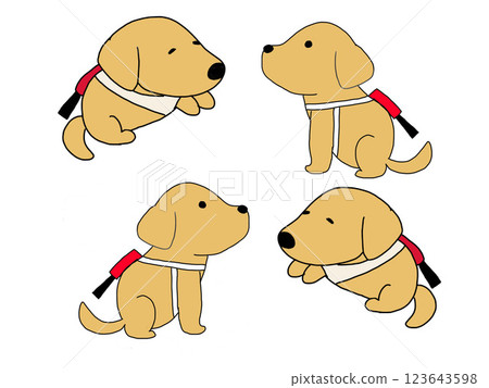 導盲犬在工作-手繪,簡單又可愛 導盲犬在工作-手繪,簡單又可愛 123643598