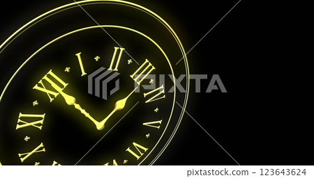 Image of clock showing midnight on black background Image of clock showing midnight on black background 123643624