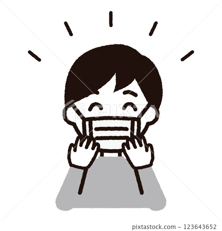 戴面具的男孩：灰色 123643652