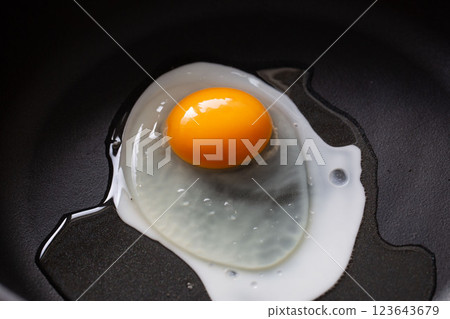Cooking fried eggs 123643679