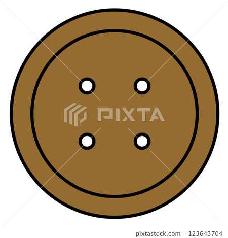 Illustration of a four-hole button 123643704