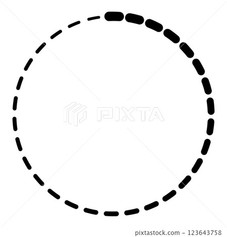 Sleek Black Dashed Circle Geometric Pattern in Simple Outline Sleek Black Dashed Circle Geometric Pattern in Simple Outline 123643758