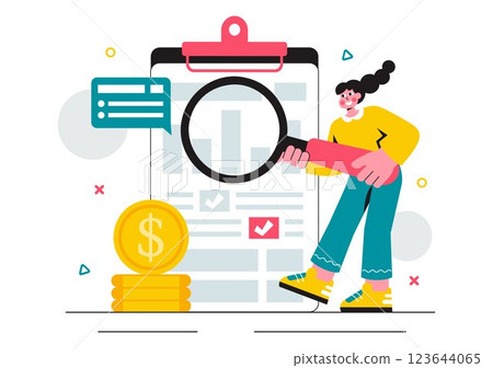 Cost Reduction Vector Illustration featuring Decreasing Expenses, Price Minimization, and Falling Profit Rates in Business with a Flat Background Cost Reduction Vector Illustration featuring Decreasing Expenses, Price Minimization, and Falling Profit Rates in Business with a Flat Background 123644065