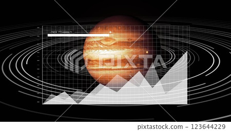 Image of data processing over statistics over planet Image of data processing over statistics over planet 123644229