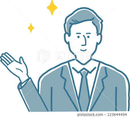 Smiling male staff member giving directions 123644494