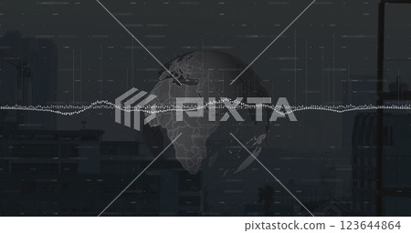 Image of financial data processing over globe Image of financial data processing over globe 123644864