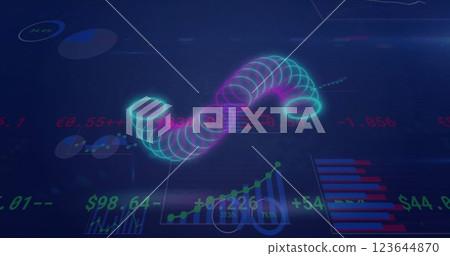 Image of statistics and data processing over dark background Image of statistics and data processing over dark background 123644870