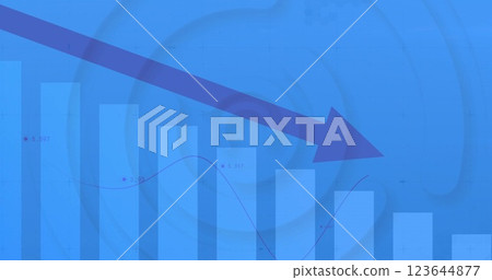 Image of statistics and data processing over circles background Image of statistics and data processing over circles background 123644877