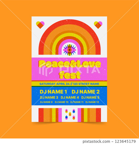 Hand drawn risograph poster design 123645179