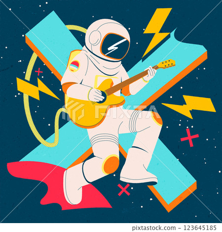 Hand drawn indie music illustration 123645185
