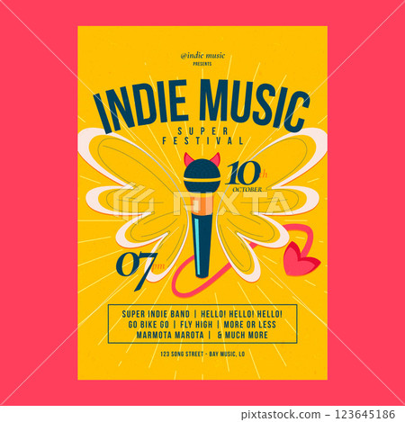 Hand drawn indie music poster template 123645186