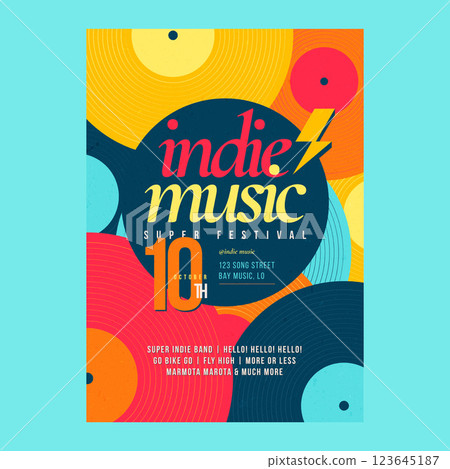 Hand drawn indie music poster template 123645187