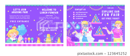 Hand drawn fun fair brochure template 123645252
