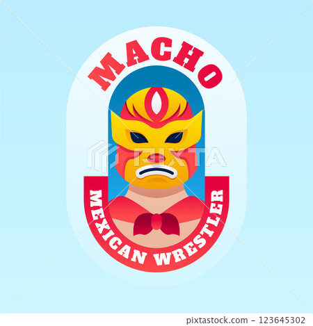 Gradient mexican wrestler logo Gradient mexican wrestler logo 123645302