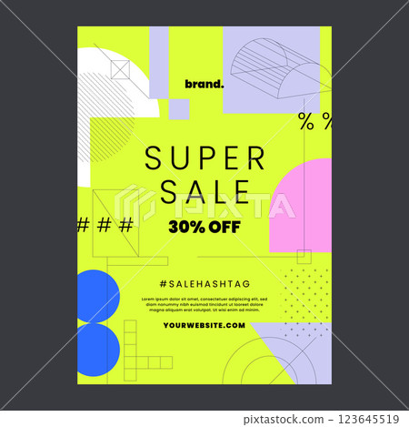 Abstract geometric super sale poster 123645519