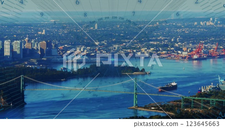 Image of connections and data processing over cityscape Image of connections and data processing over cityscape 123645663