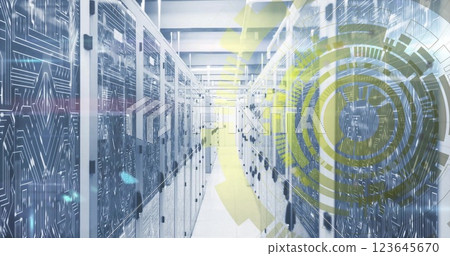Image of data processing over computer servers Image of data processing over computer servers 123645670