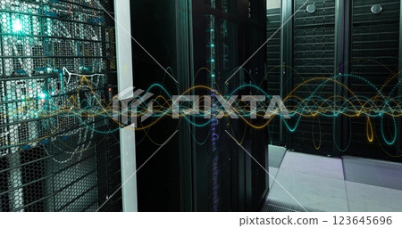 Image of digital data processing over computer servers 123645696