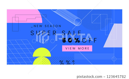 Abstract geometric sale banner 123645782