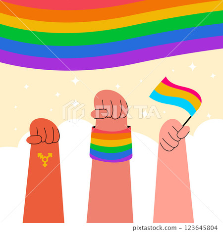 Flat pride month lgbt illustration Flat pride month lgbt illustration 123645804