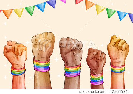 Watercolor pride month lgbt background Watercolor pride month lgbt background 123645843