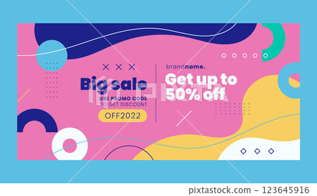 Flat abstract sale banner 123645916