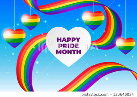 Realistic pride month background 123646024