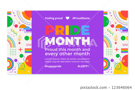 Flat pride month social media post template Flat pride month social media post template 123646064