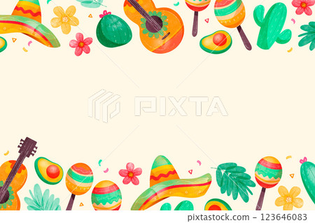 Watercolor cinco de mayo background 123646083