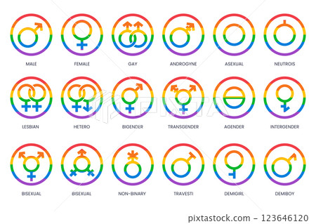 Flat pride month symbols collection 123646120