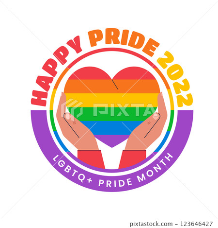 Flat pride month lgbt logo template Flat pride month lgbt logo template 123646427