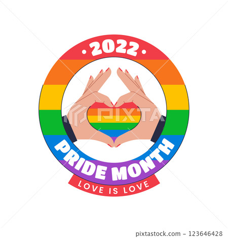 Flat pride month lgbt logo template Flat pride month lgbt logo template 123646428
