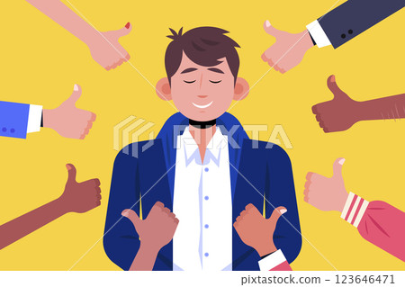 Illustration of public approval concept Illustration of public approval concept 123646471