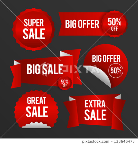Realistic sales label collection Realistic sales label collection 123646473