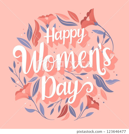 Floral women's day lettering Floral women's day lettering 123646477