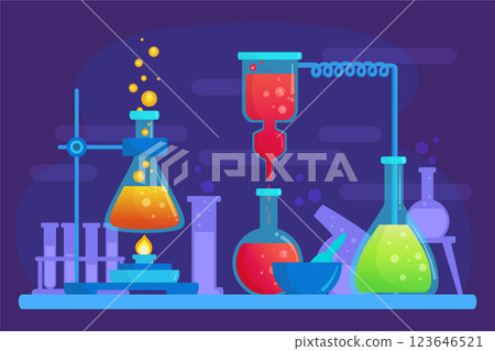 Hand drawn science lab Hand drawn science lab 123646521