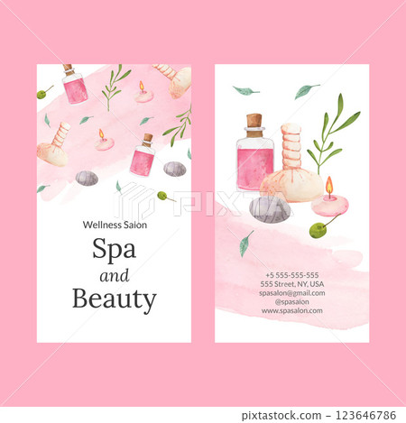 Spa business card template Spa business card template 123646786