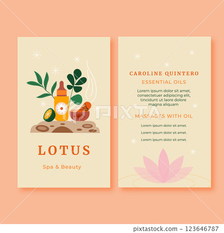 Spa business card template Spa business card template 123646787