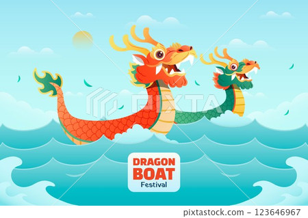 Gradient background for chinese dragon boat festival celebration 123646967