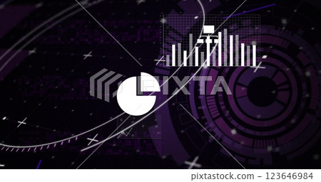 Image of digital data processing over scope scanning Image of digital data processing over scope scanning 123646984