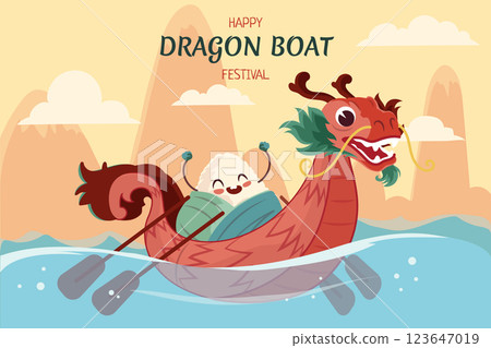 Flat background for chinese dragon boat festival celebration Flat background for chinese dragon boat festival celebration 123647019