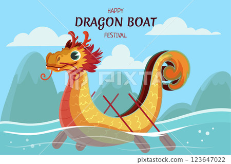 Flat background for chinese dragon boat festival celebration 123647022